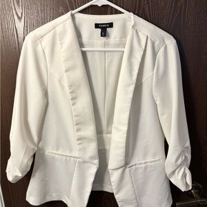 torrid White Open-Front Draped Blazer
